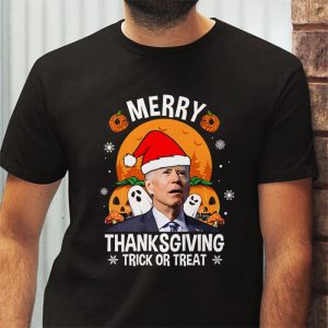 Santa Biden Merry Thanksgiving Trick Or Treat Christmas meme T Shirt 3 2