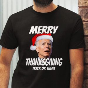 Santa Biden Merry Thanksgiving Trick Or Treat Christmas meme T Shirt 3