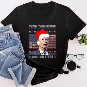 Santa Biden Merry Thanksgiving Trick Or Treat Christmas meme T-Shirt