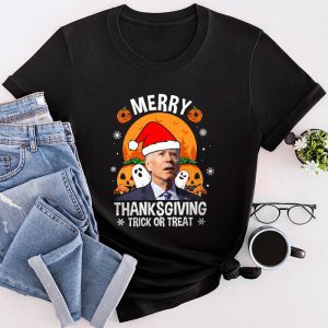 Santa Biden Merry Thanksgiving Trick Or Treat Christmas meme T-Shirt