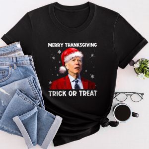 Funny Christmas Shirts Santa Biden Merry Thanksgiving Trick Or Treat T-Shirt