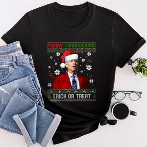 Funny Christmas Shirts Santa Biden Merry Thanksgiving Trick Or Treat T-Shirt