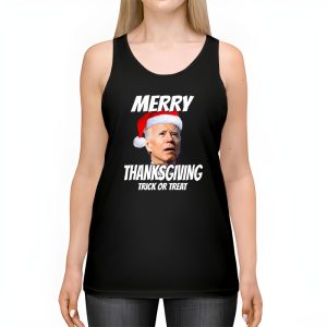 Santa Biden Merry Thanksgiving Trick Or Treat Christmas meme Tank Top 2