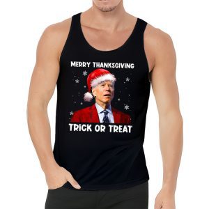 Santa Biden Merry Thanksgiving Trick Or Treat Christmas meme Tank Top 3 3