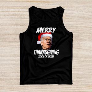 Funny Christmas Shirts Santa Biden Merry Thanksgiving Trick Or Treat Tank Top