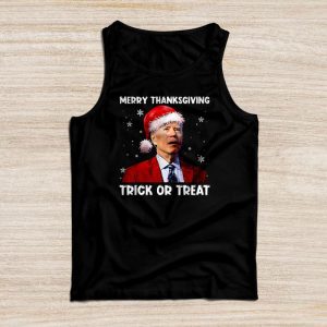Santa Biden Merry Thanksgiving Trick Or Treat Christmas meme Tank Top
