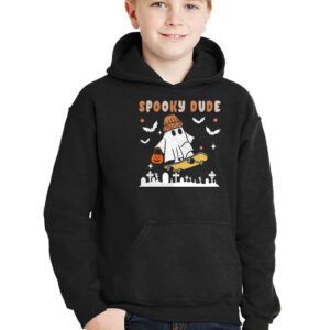 Skateboard Boo Spooky Jack O Lantern Halloween Costumes Boys Hoodie 3 4