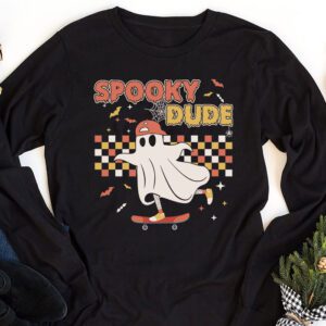 Skateboard Boo Spooky Jack O Lantern Halloween Costumes Boys Longsleeve Tee 1 1