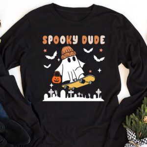 Skateboard Boo Spooky Jack O Lantern Halloween Costumes Boys Longsleeve Tee 1 4
