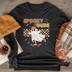 Skateboard Boo Spooky Jack O Lantern Halloween Costumes Boys Longsleeve Tee