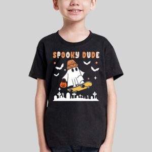 Skateboard Boo Spooky Jack O Lantern Halloween Costumes Boys T Shirt 1 4