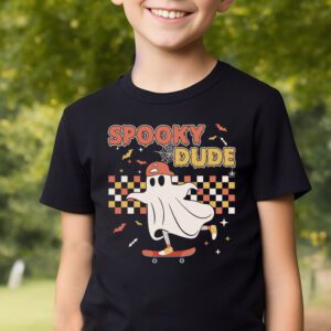 Skateboard Boo Spooky Jack O Lantern Halloween Costumes Boys T Shirt 2 1