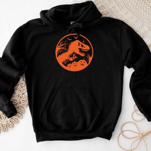 Skeleton Riding Mummy Dinosaur T Rex Kids Funny Halloween Hoodie