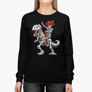 Skeleton Riding Mummy Dinosaur T Rex Kids Funny Halloween Longsleeve Tee 2 2