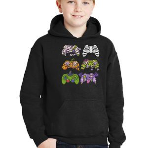 Skeleton Zombie Gaming Controllers Halloween For Gamer Boys Hoodie 3 1