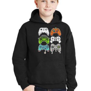 Skeleton Zombie Gaming Controllers Halloween For Gamer Boys Hoodie 3 3