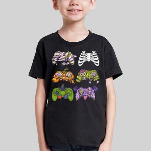 Skeleton Zombie Gaming Controllers Halloween For Gamer Boys T Shirt 2 1