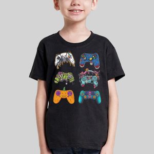 Skeleton Zombie Gaming Controllers Halloween For Gamer Boys T Shirt 2 2