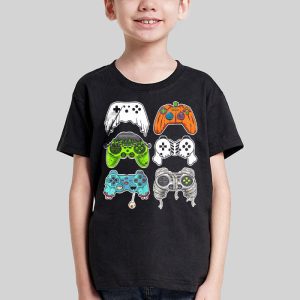 Skeleton Zombie Gaming Controllers Halloween For Gamer Boys T Shirt 2 3