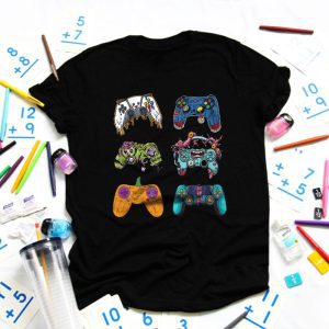 Funny Halloween Shirts Skeleton Zombie Gaming Controllers Gamer Boys T-Shirt