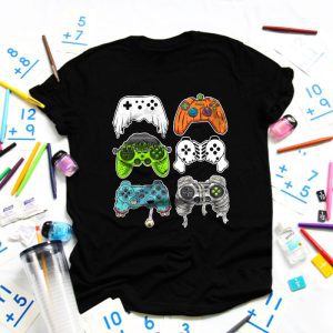 Skeleton Zombie Gaming Controllers Halloween For Gamer Boys T-Shirt