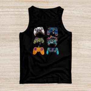 Funny Halloween Shirts Skeleton Zombie Gaming Controllers Gamer Boys Tank Top