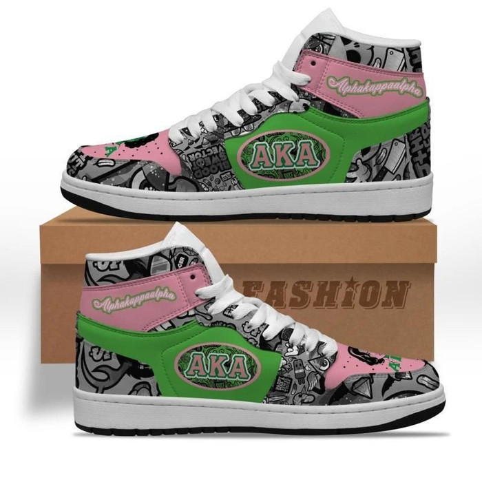 Sneaker - AKA Sororities Stickers High Sneakers Air Jordan 1 JD1 Shoes