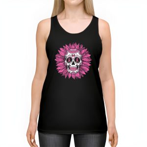 Sugar Skull Pink Ribbon Calavera Breast Cancer Awareness Tank Top 2 1