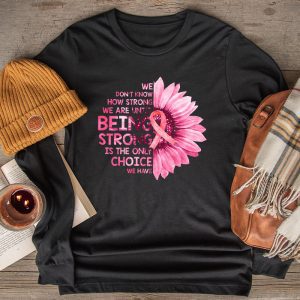 Sunflower Breast Cancer Awareness Pink Ribbon In October Longsleeve Tee 2 2