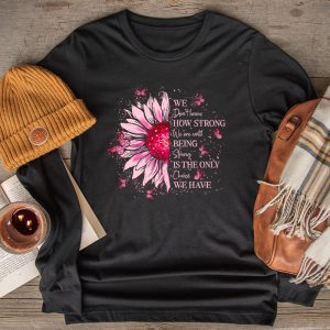 Sunflower Breast Cancer Awareness Pink Ribbon In October Longsleeve Tee 2 4