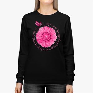 Sunflower Breast Cancer Awareness Pink Ribbon In October Longsleeve Tee 3 3