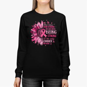 Sunflower Breast Cancer Awareness Pink Ribbon In October Longsleeve Tee 3