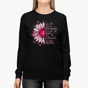 Sunflower Breast Cancer Awareness Pink Ribbon In October Longsleeve Tee 3 4