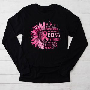 Sunflower Breast Cancer Awareness Pink Ribbon In October Longsleeve Tee