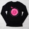 Sunflower Breast Cancer Awareness Pink Ribbon In October Longsleeve Tee