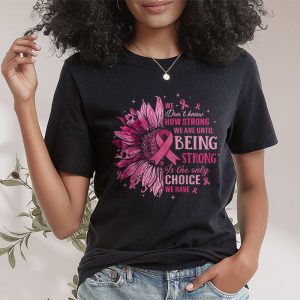 Sunflower Breast Cancer Awareness Pink Ribbon In October T Shirt 2