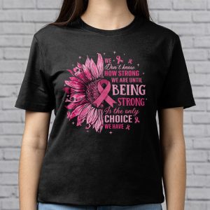 Sunflower Breast Cancer Awareness Pink Ribbon In October T Shirt 3