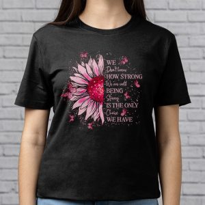 Sunflower Breast Cancer Awareness Pink Ribbon In October T Shirt 3 4