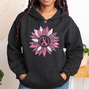 Sunflower Pink Breast Cancer Awareness Women Warrior Hoodie 1 2