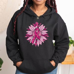 Sunflower Pink Breast Cancer Awareness Women Warrior Hoodie 1 3