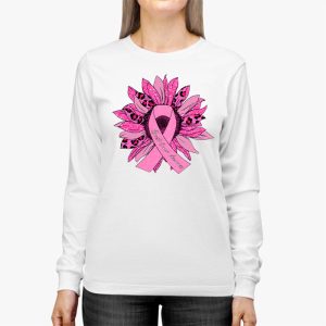 Sunflower Pink Breast Cancer Awareness Women Warrior Longsleeve Tee 3 1