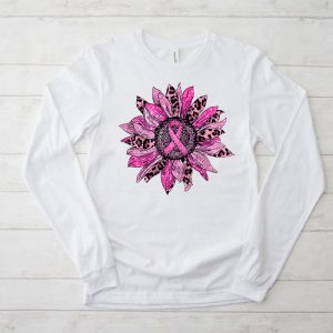 Sunflower Pink Breast Cancer Awareness Women Warrior Longsleeve Tee 5 1