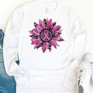 Sunflower Pink Breast Cancer Awareness Women Warrior Longsleeve Tee 6 1