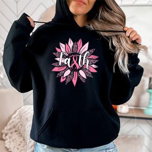 Sunflower Pink Ribbon Faith Breast Cancer Awareness Womens Hoodie 2 3