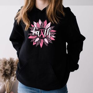 Sunflower Pink Ribbon Faith Breast Cancer Awareness Womens Hoodie 3 3
