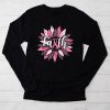 Sunflower Pink Ribbon Faith Breast Cancer Awareness Womens Longsleeve Tee