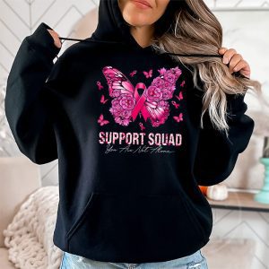 Support Squad Breast Cancer Awareness Pink Ribbon Butterfly Hoodie 2 1