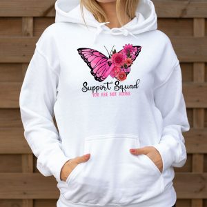 Support Squad Breast Cancer Awareness Pink Ribbon Butterfly Hoodie 3