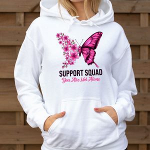 Support Squad Breast Cancer Awareness Pink Ribbon Butterfly Hoodie 3 4