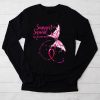 Support Squad Breast Cancer Awareness Pink Ribbon Butterfly Longsleeve Tee